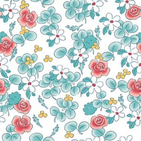 Floral Dots Repeat Pattern — original textile pattern for floral licensing
