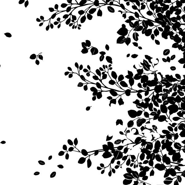 Black Leaf Silhouette Pattern — original textile pattern for botanical licensing