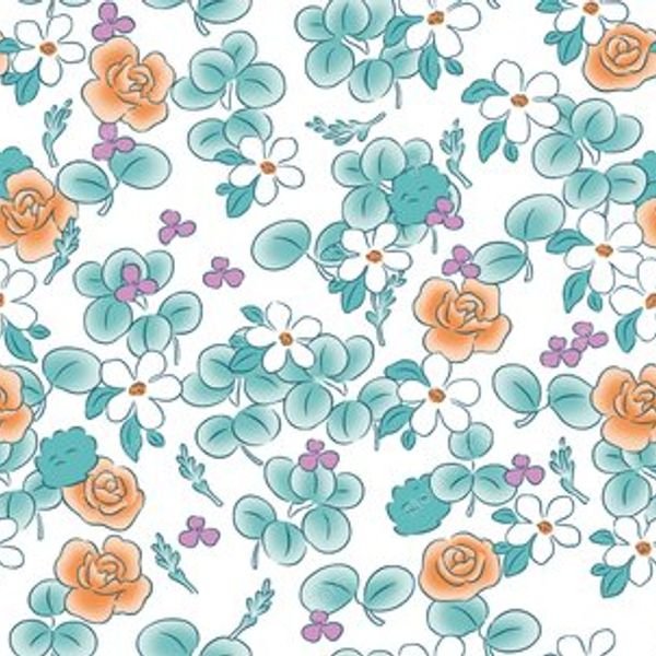 Floral Dots Repeat Pattern — original textile pattern for floral licensing