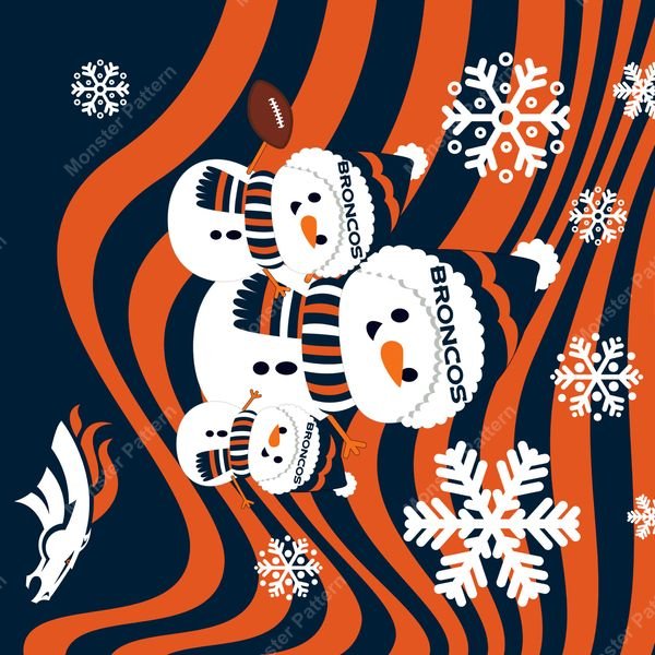 Denver Broncos Snowmen Pattern — original textile pattern for lifestyle licensing