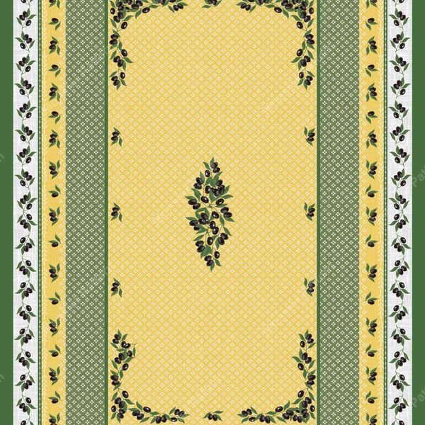 Olive Branch Border Rug — original textile pattern for botanical licensing