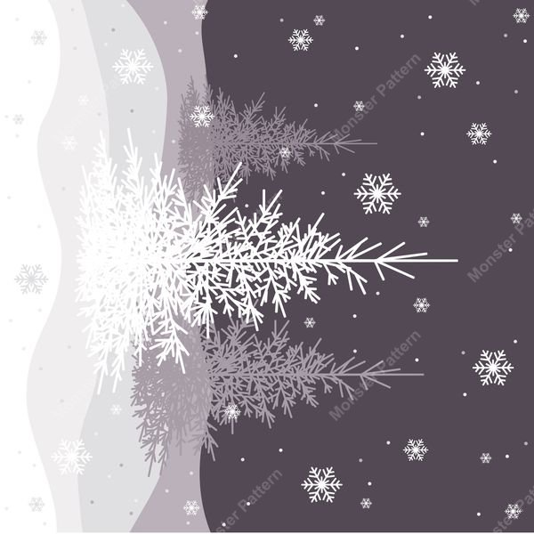 Snowflake Branch Pattern — original textile pattern for tabletop licensing