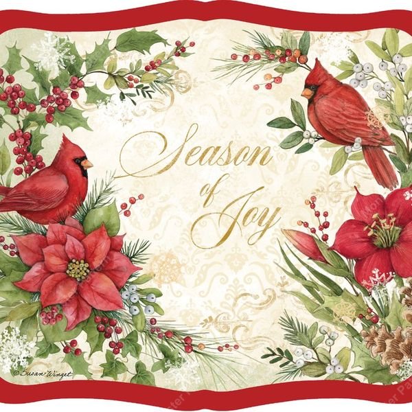 Holiday Card Repeat Pattern — original textile pattern for tabletop licensing