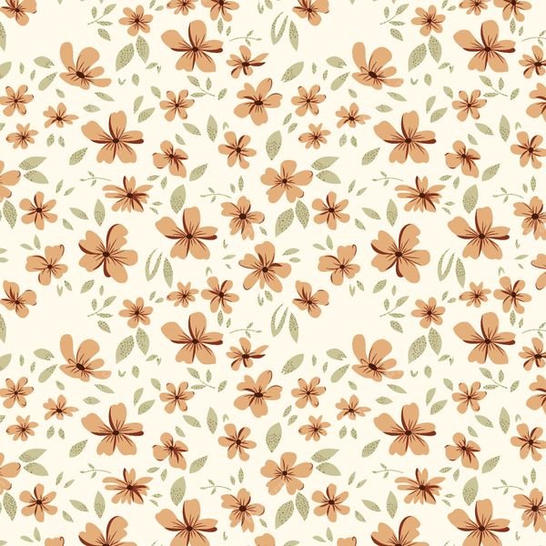 Peach Floral Pattern — original textile pattern for floral licensing