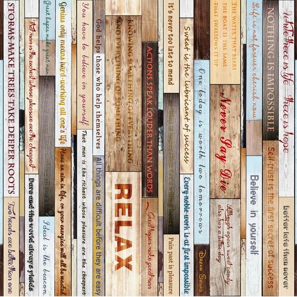 Wooden Plank Quotes Pattern — original textile pattern for lifestyle licensing