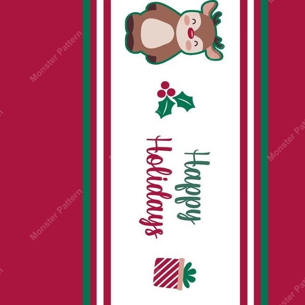 Holiday Bear Stripe Pattern — original textile pattern for nursery licensing