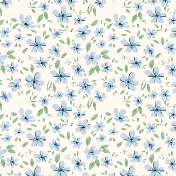 Light Blue Floral Pattern — original textile pattern for floral licensing