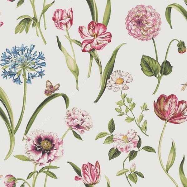 Watercolor Floral Repeat — original textile pattern for floral licensing
