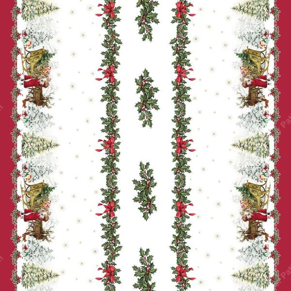 Christmas Table Runner Pattern — original textile pattern for tabletop licensing