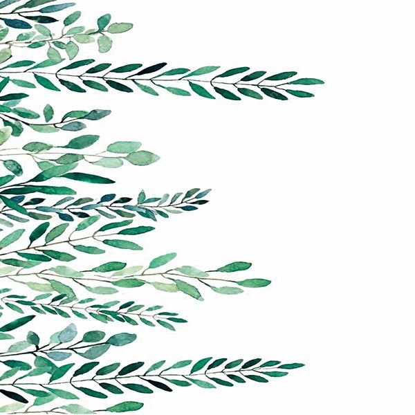 Watercolor Leaf Branches — original textile pattern for botanical licensing