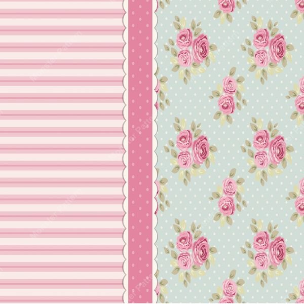 Pink Floral Stripe Pattern — original textile pattern for floral licensing