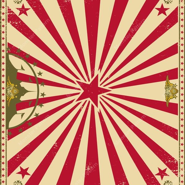 Vintage Circus Starburst Pattern — original textile pattern for nursery licensing