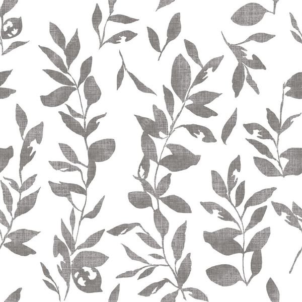Gray Botanical Repeat Pattern — original textile pattern for botanical licensing