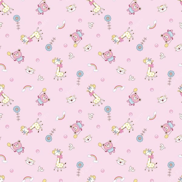Pink Unicorn Pattern — original textile pattern for nursery licensing
