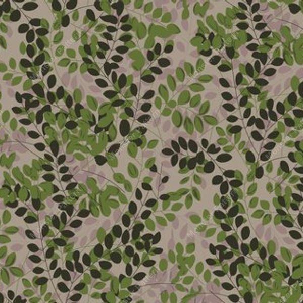 Green Leaf Repeat Pattern — original textile pattern for botanical licensing