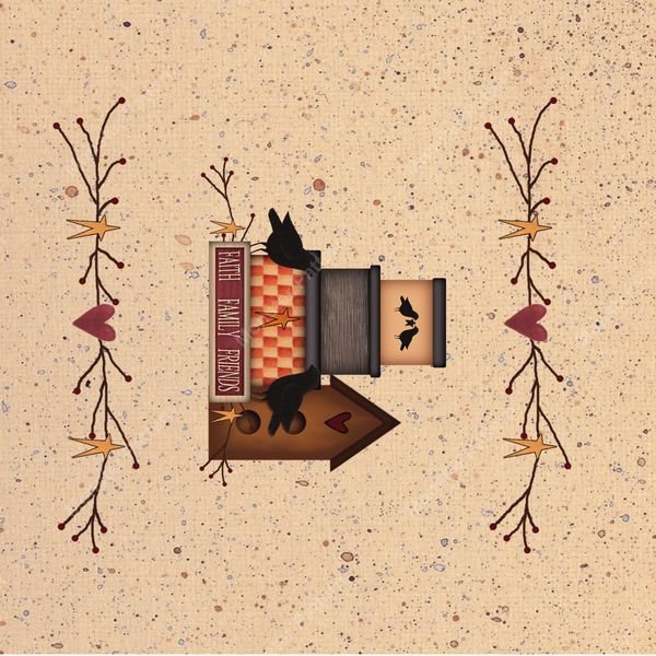 Faith Family Friends Motif — original textile pattern for nursery licensing