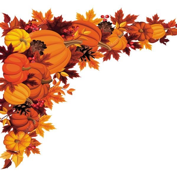 Autumn Corner Border — original textile pattern for tabletop licensing