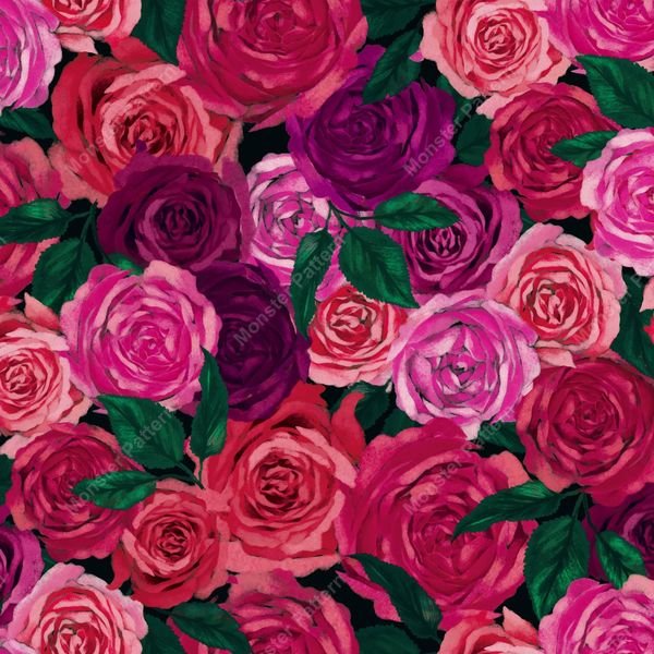 Roses Allover Pattern — original textile pattern for floral licensing