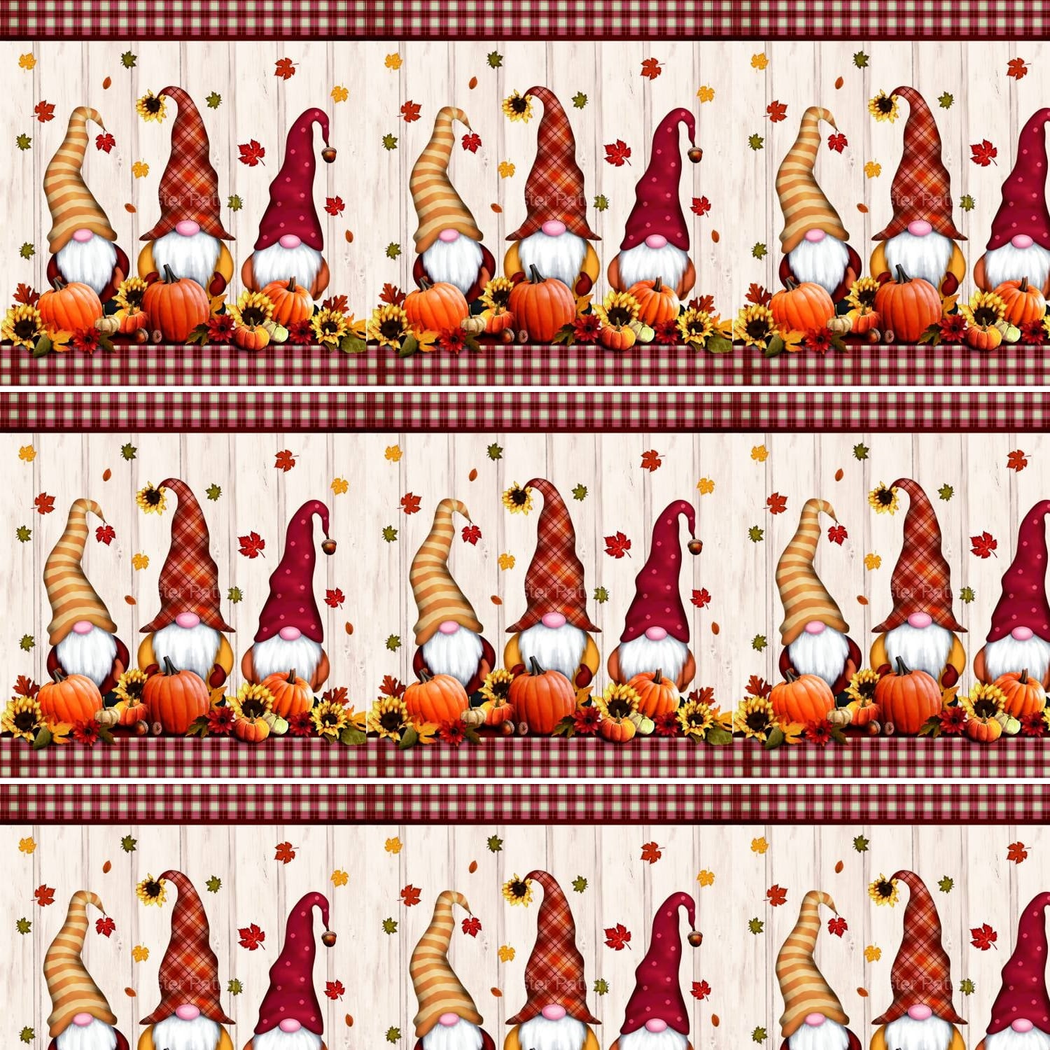 Autumn Gnomes Pattern — original textile pattern for lifestyle licensing