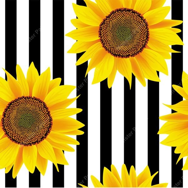 Sunflower Stripe Pattern — original textile pattern for floral licensing
