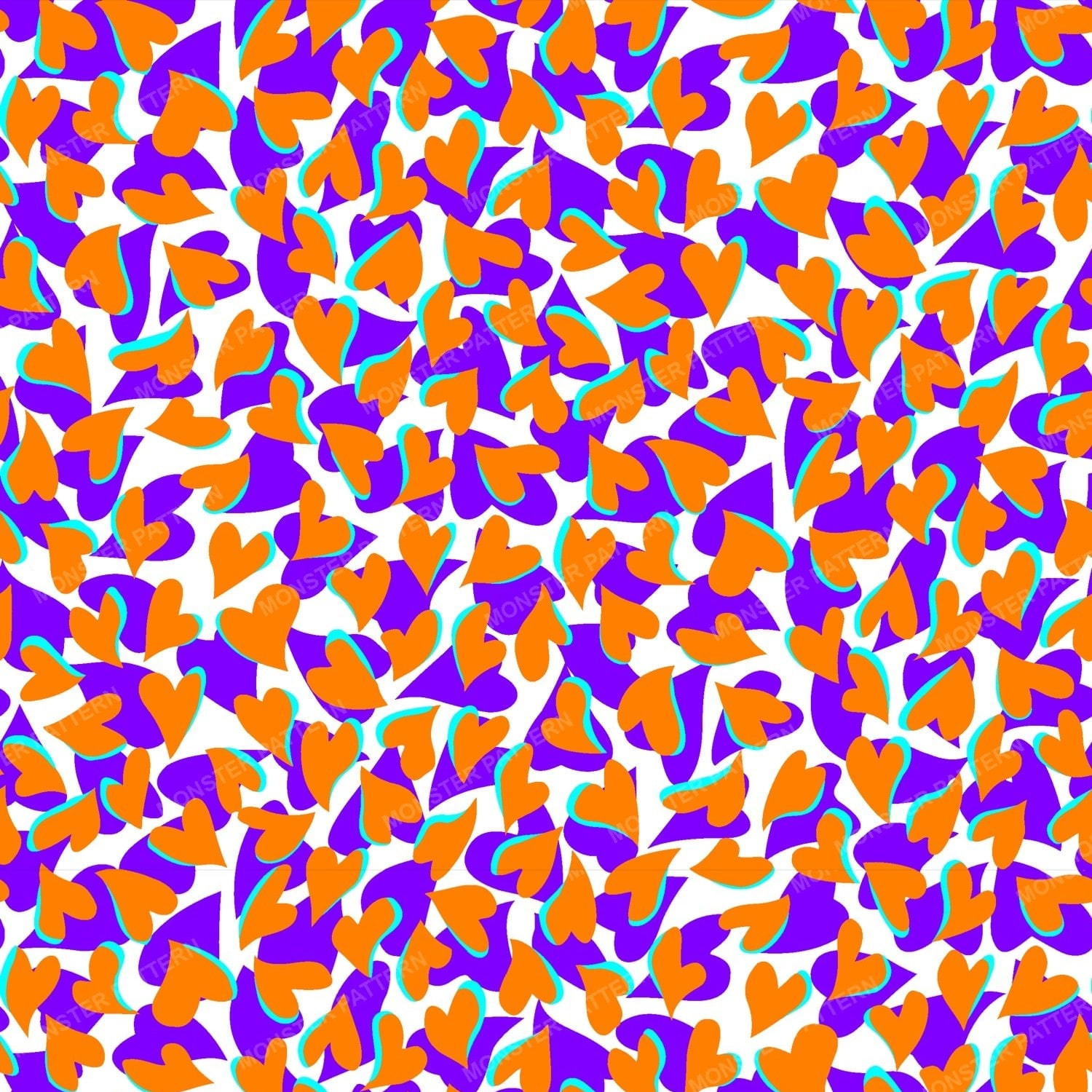 Heart Scatter Pattern — original textile pattern for lifestyle licensing