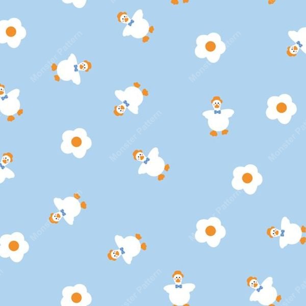 Daisy and Sheep Pattern — original textile pattern for nursery licensing