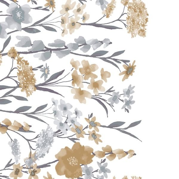 Watercolor Floral Border — original textile pattern for floral licensing