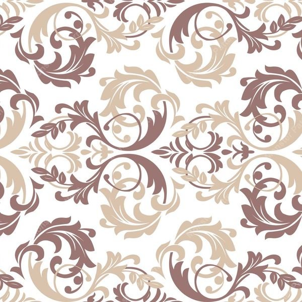 Damask Scroll Pattern — original textile pattern for floral licensing