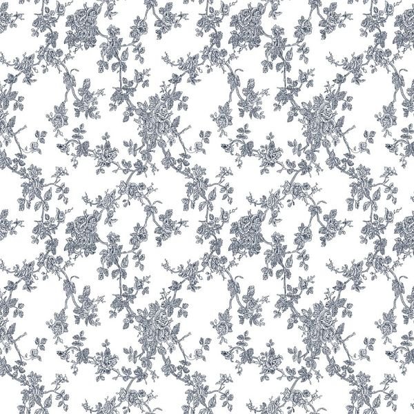 Blue Floral Vine Pattern — original textile pattern for floral licensing