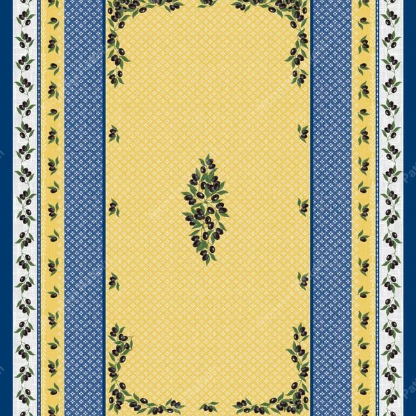 Olive Branch Border Pattern — original textile pattern for botanical licensing