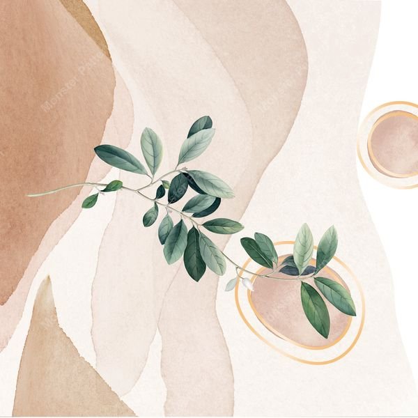 Botanical Watercolor Branch — original textile pattern for botanical licensing