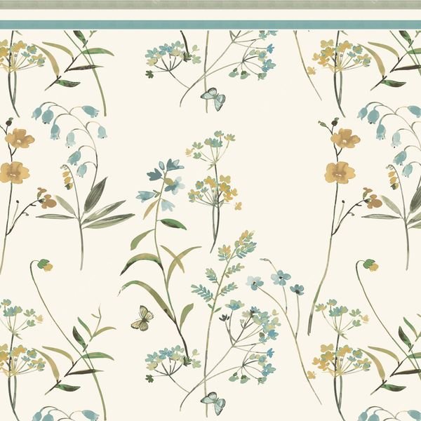 Botanical Floral Repeat — original textile pattern for nursery licensing