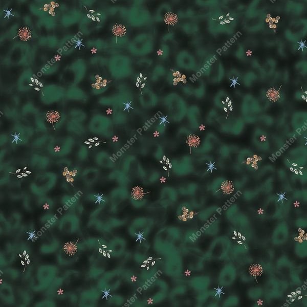 Green Abstract Floral Pattern — original textile pattern for botanical licensing