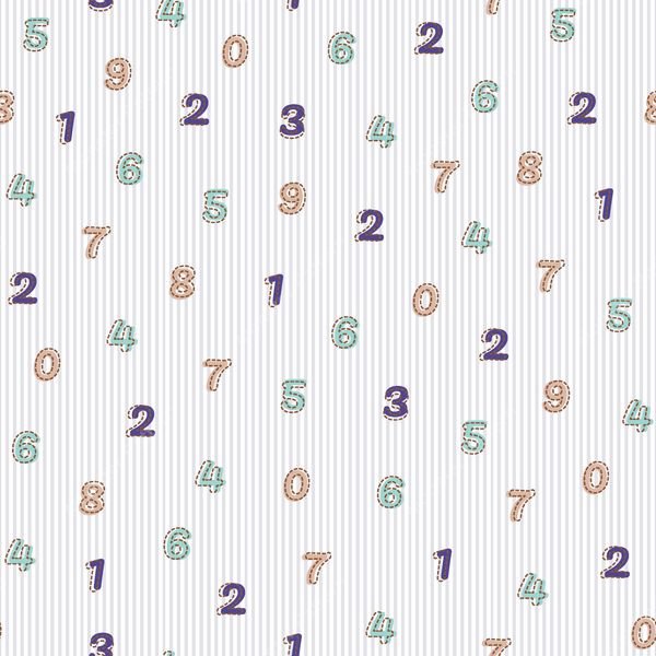 Random Numbers Repeat Pattern — original textile pattern for lifestyle licensing