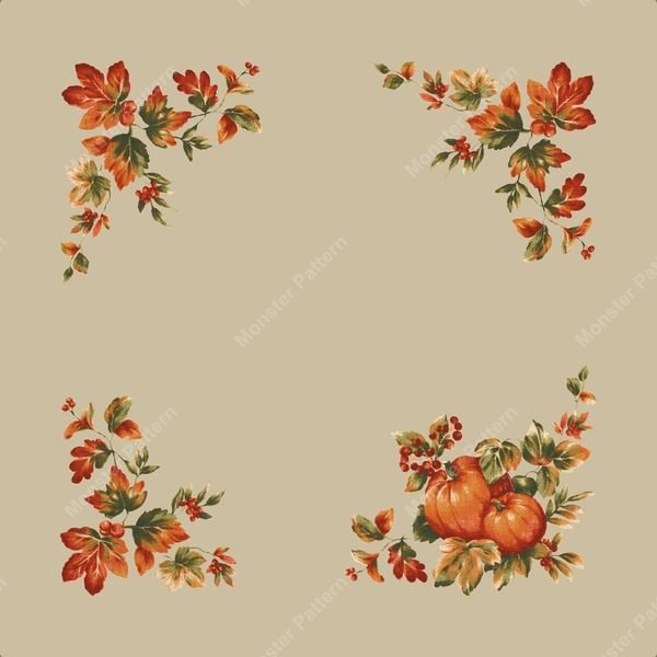 Autumnal Floral Repeat Pattern — original textile pattern for floral licensing
