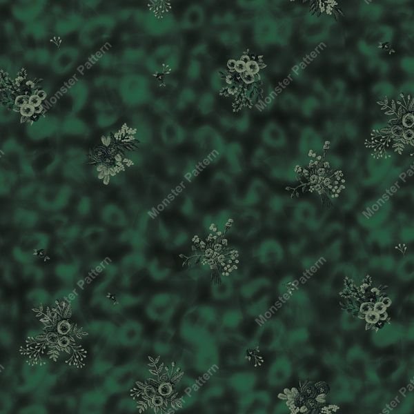 Green Botanical Repeat — original textile pattern for botanical licensing