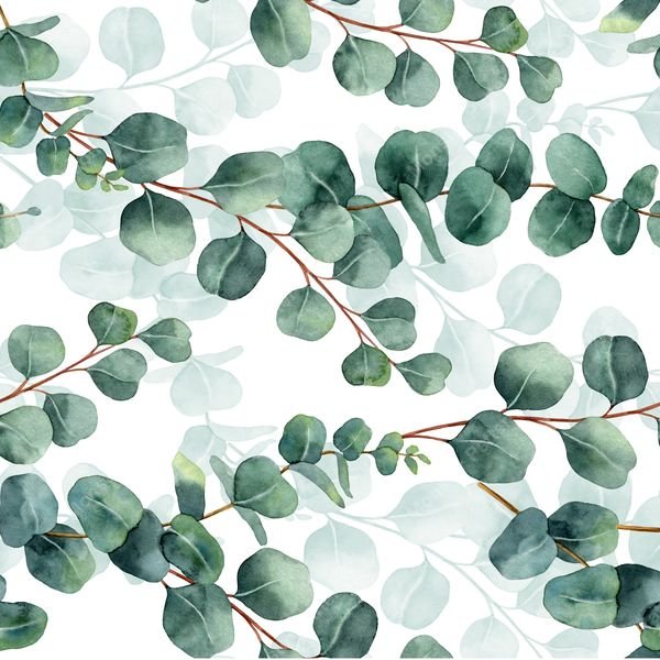 Eucalyptus Leaf Pattern — original textile pattern for botanical licensing