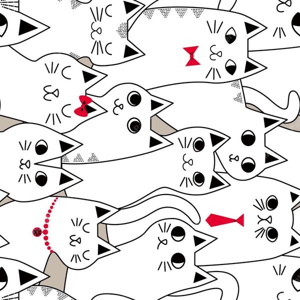 Cat Pattern — original textile pattern for nursery licensing