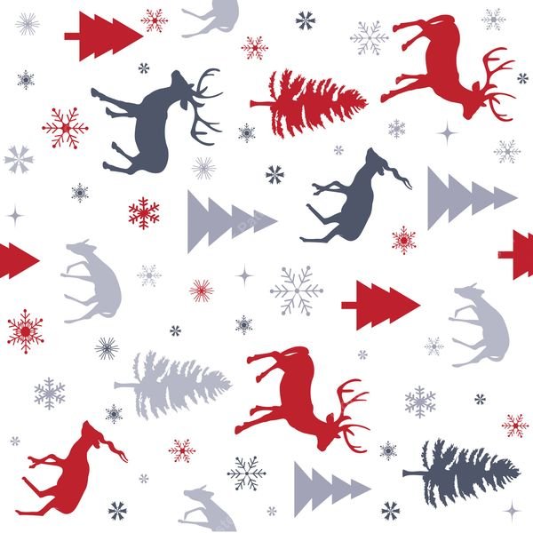 Christmas Reindeer Pattern — original textile pattern for tabletop licensing