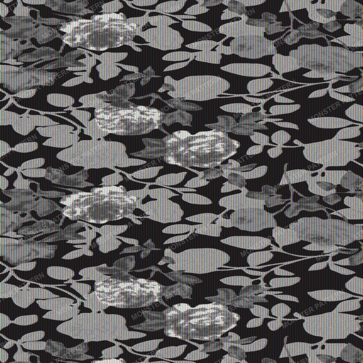 Black and Gray Floral Pattern — original textile pattern for floral licensing