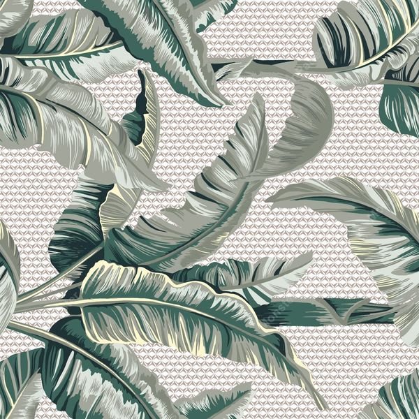 Banana Leaf Stripe Pattern — original textile pattern for botanical licensing