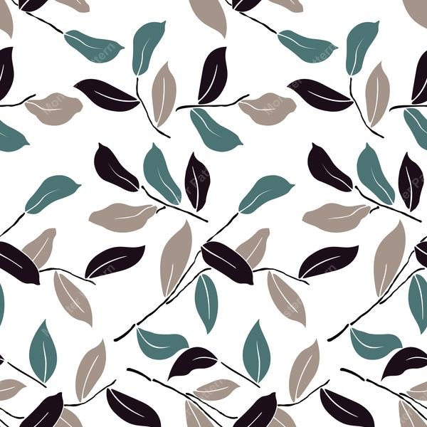 Leaf Branch Repeat Pattern — original textile pattern for botanical licensing