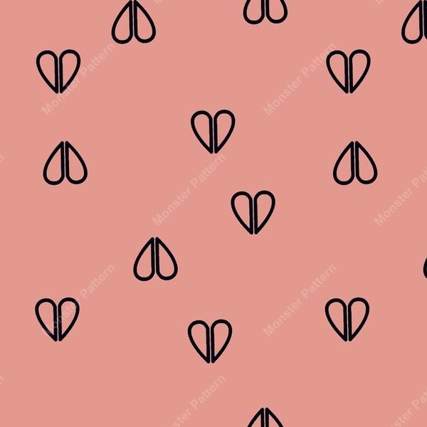 Heart and Leaf Pattern — original textile pattern for floral licensing