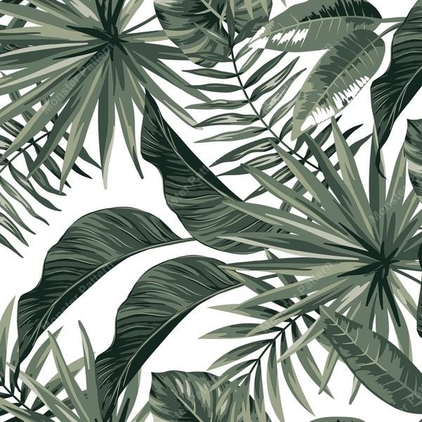 Tropical Leaves Repeat Pattern — original textile pattern for botanical licensing