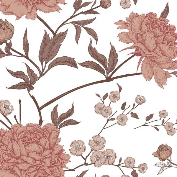 Pink Floral Repeat Pattern — original textile pattern for floral licensing