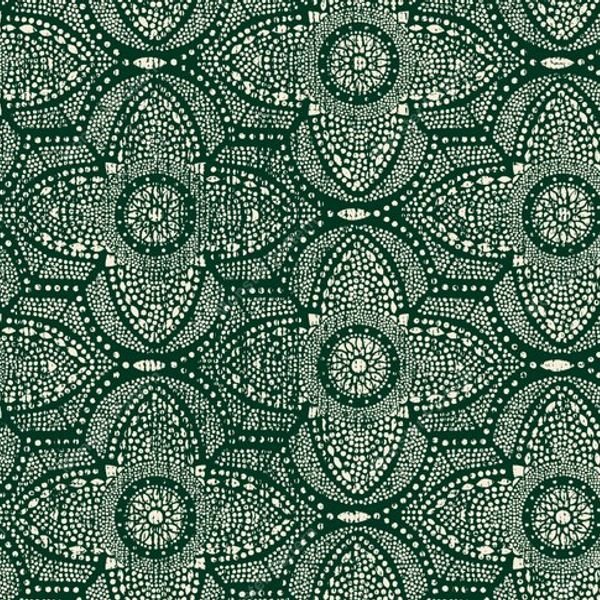 Green Paisley Repeat Pattern — original textile pattern for botanical licensing