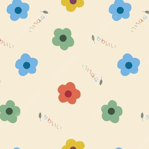 Colorful Floral Repeat Pattern — original textile pattern for floral licensing