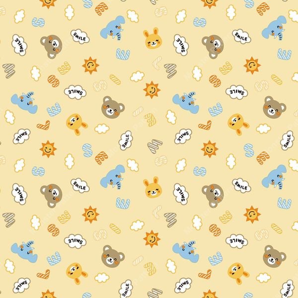 Cute Animal Repeat Pattern — original textile pattern for nursery licensing