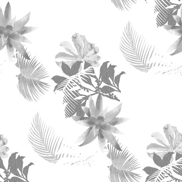 Monochrome Botanical Repeat — original textile pattern for botanical licensing