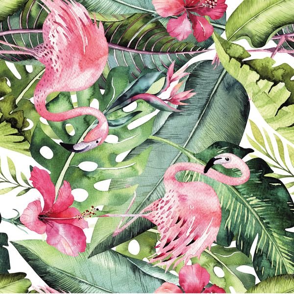 Tropical Flamingo Pattern — original textile pattern for floral licensing